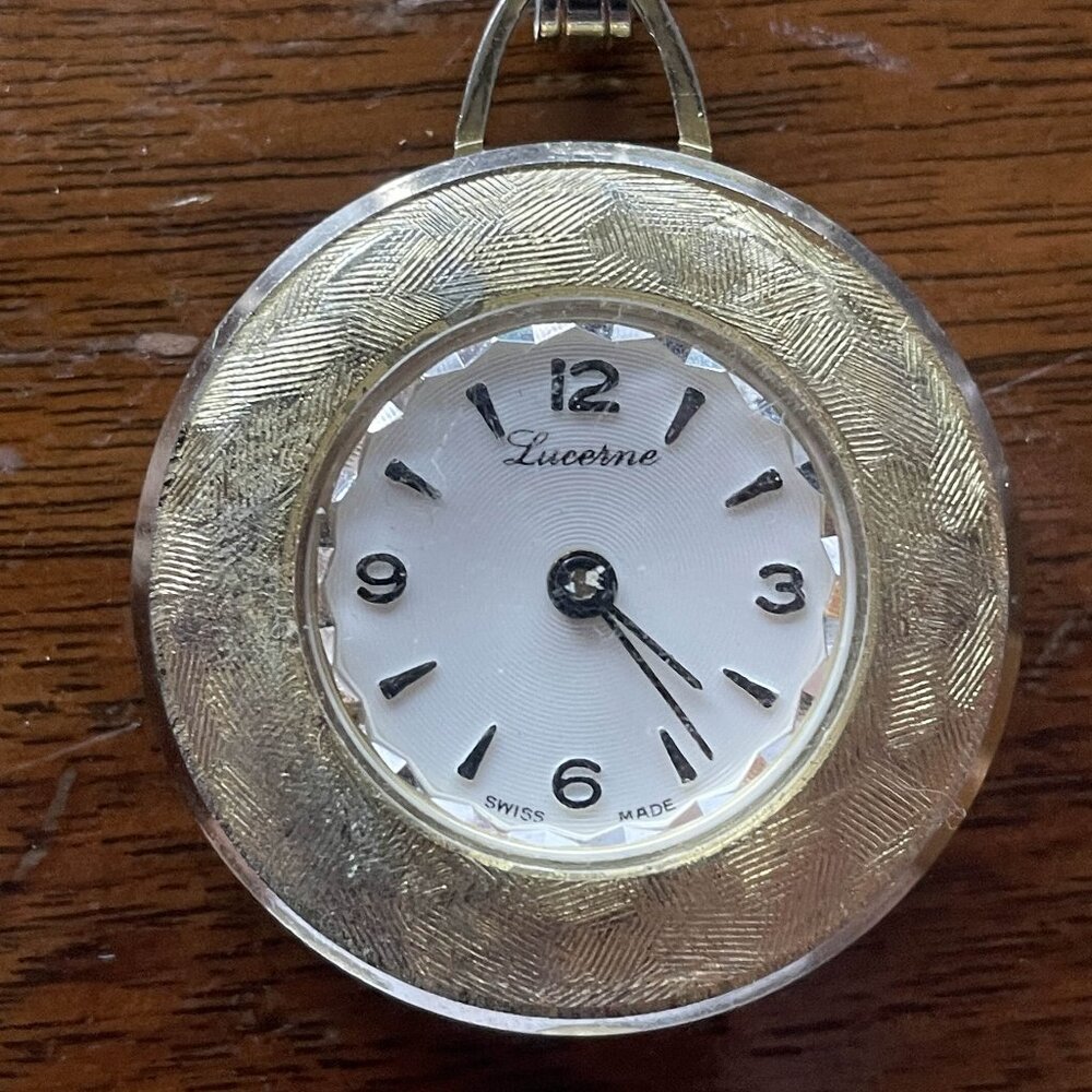 Vintage Gold-tone Lucerne Swiss Pendant Watch